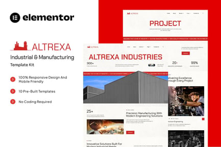 Preview: ALTREXA - Industrial & Manufacturing Elementor Template Kit