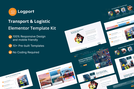 Preview: Logport - Transport & Logistics Elementor Template Kit