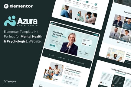 Preview: Azura - Mental Health & Psychologist Elementor Template Kit