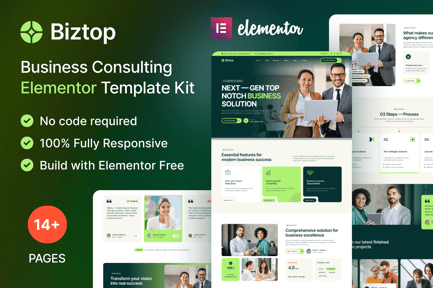 Preview: Biztop — Business Consulting Elementor Template Kit