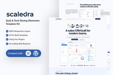 Preview: Scaleora - SaaS & Tech Startup Elementor Template Kit