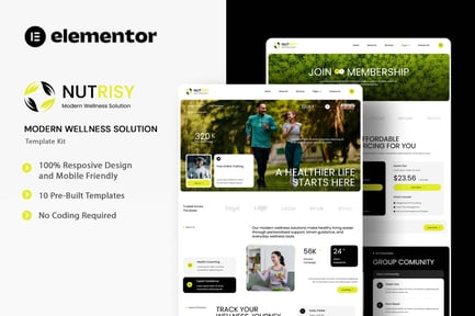 Preview: Nutrisy - Modern Wellness Solution Elementor Template Kit