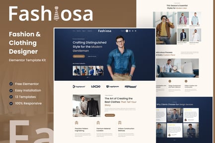 Preview: Fashiosa - Fashion & Clothing Designer Elementor Template Kit