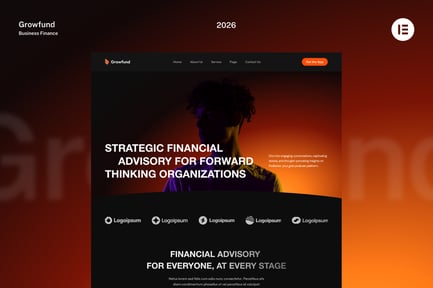 Preview: Growfund - Financial Advisory Website Elementor Template Kits