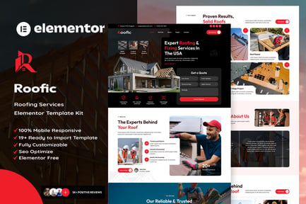 Preview: Roofic - Roofing Services Elementor Template Kit