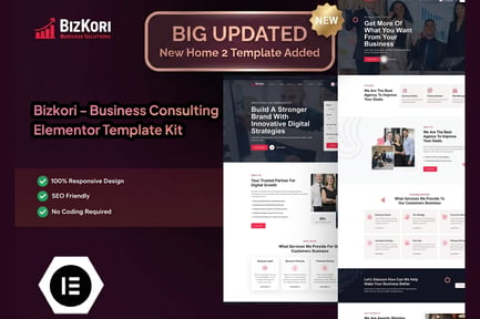 Preview: Bizkori - Business Consulting Elementor Pro Template Kit