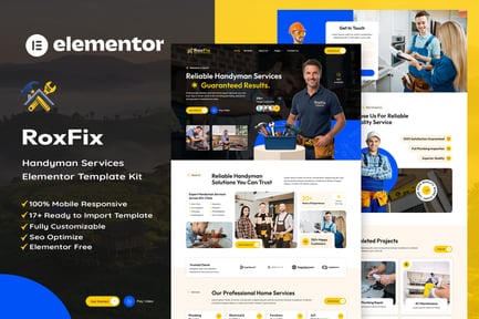 Preview: RoxFix - Handyman Services Elementor Template Kit