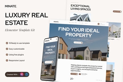 Preview: Minate - Luxury Real Estate Elementor Template Kit