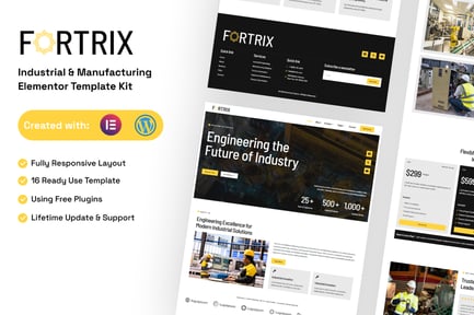 Preview: Fortrix - Industrial & Manufacturing Elementor Template Kit