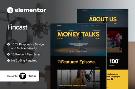 Preview: Fincast - Financial Business Podcast Elementor Template Kit