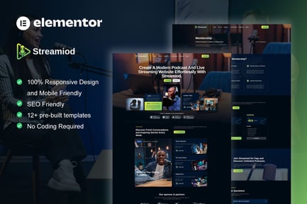 Preview: Streamiod - Podcaster & Music Streaming Elementor Template Kit