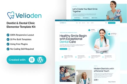 Preview: Velioden - Dentist & Dental Clinic Elementor Template Kit