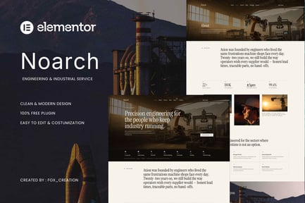 Preview: Noarch - Engineering & Industrial Service Elementor Template Kit