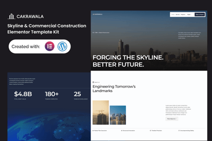 Preview: Cakrawala - Skyline & Commercial Construction Elementor Template Kit