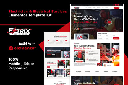 Preview: Eltrix - Electrician & Electrical Services Elementor Template Kit