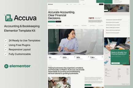Preview: Accuva - Accounting & Bookkeeping Service Elementor Template Kit