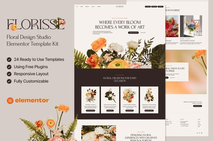 Preview: Florisse - Floral Design Studio Elementor Template Kit