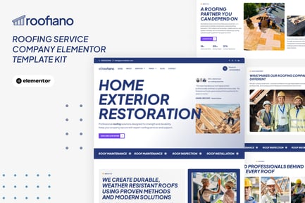 Preview: Roofiano - Roofing Service Company Elementor Template Kit