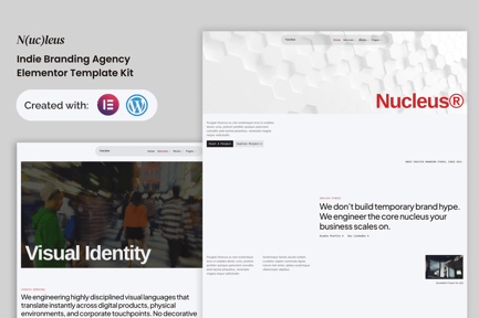 Preview: Nucleus – Indie Branding Agency Elementor Template Kit