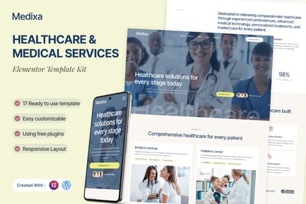 Preview: Medixa - Healthcare & Medical Services Elementor Template Kit