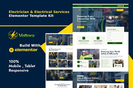 Preview: Voltora - Electrician & Electrical Services Elementor Template Kit