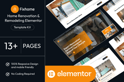 Preview: Fixhome - Home Renovation & Remodeling Elementor Template Kit