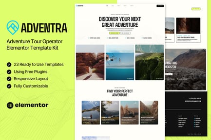 Preview: Adventra - Adventure Tour Operator Elementor Template Kit