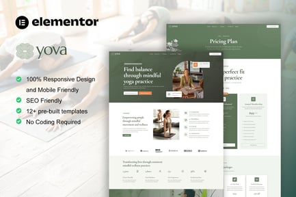Preview: Yova - Yoga Studio Elementor Pro Template Kit