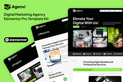 Preview: Agenvi - Digital Marketing Agency Elementor Pro Template Kit