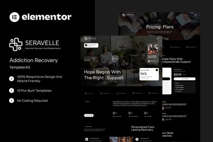 Vista previa: Seravelle - Kit de plantillas Elementor para la recuperación de adicciones