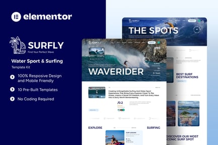 Preview: Surfly - Water Sport & Surfing Elementor Template Kit