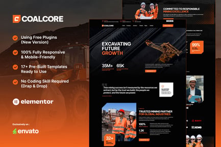 Preview: CoalCore - Mining Company Elementor Template Kit