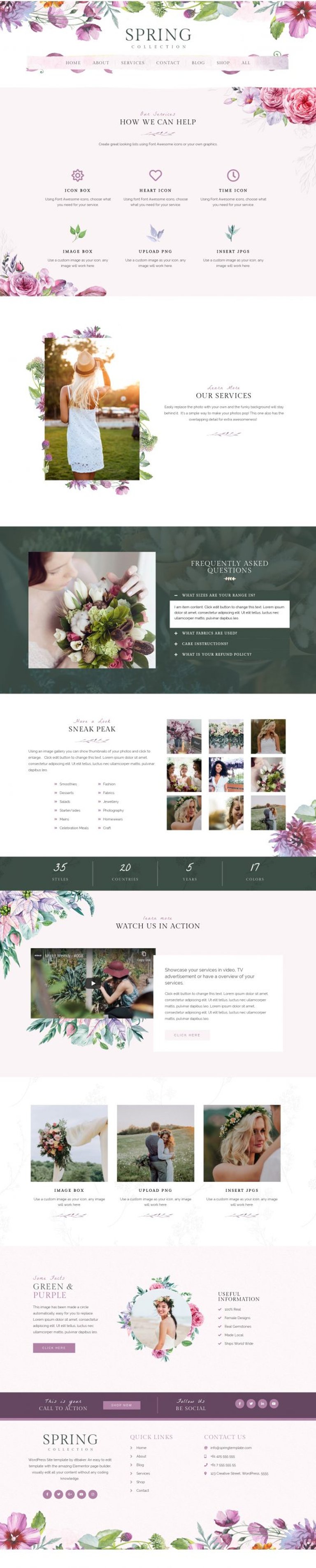 Spring Watercolor and Floral Template Kit