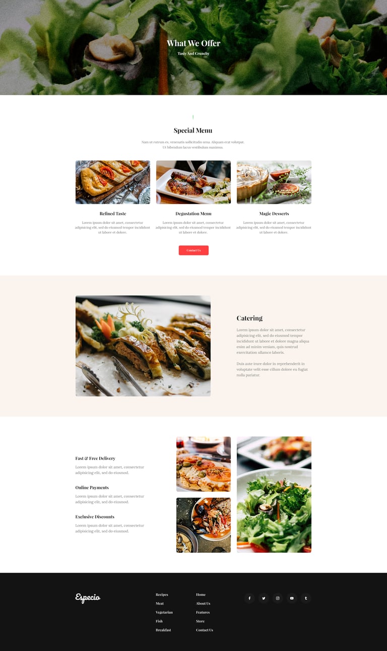 Especio - Food Blog Elementor Template Kit