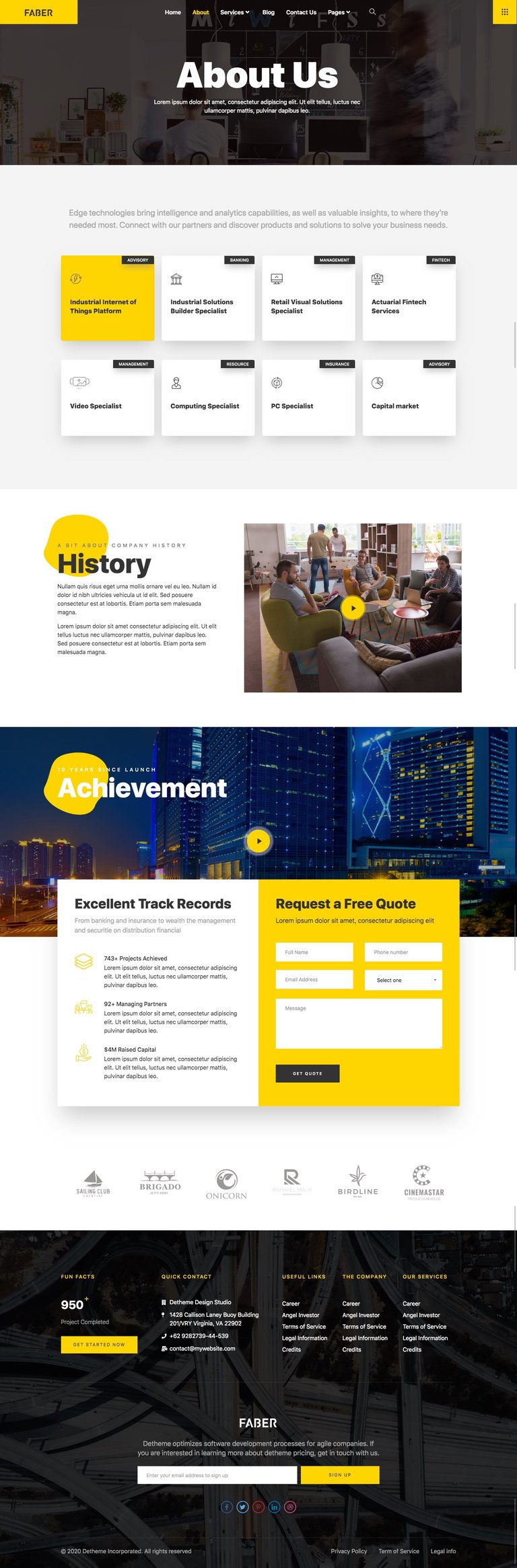 Faber - Template Kits For Tech Company