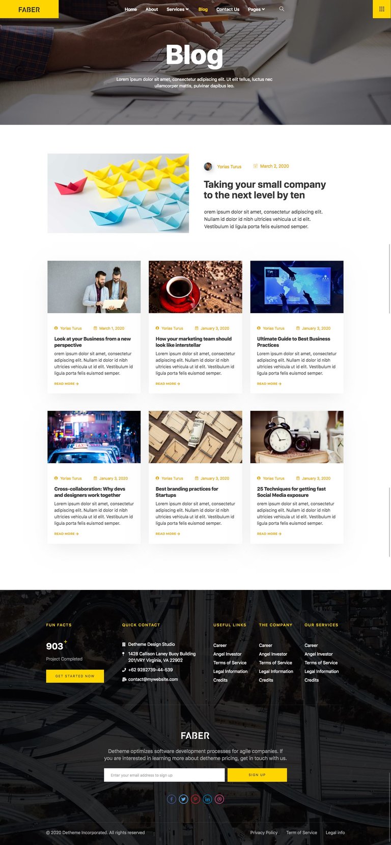 Faber - Template Kits For Tech Company