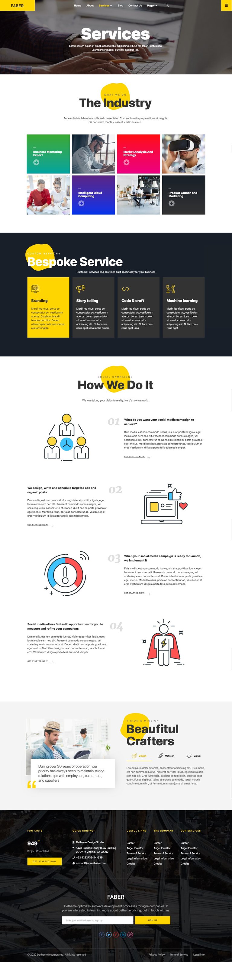 Faber - Template Kits For Tech Company