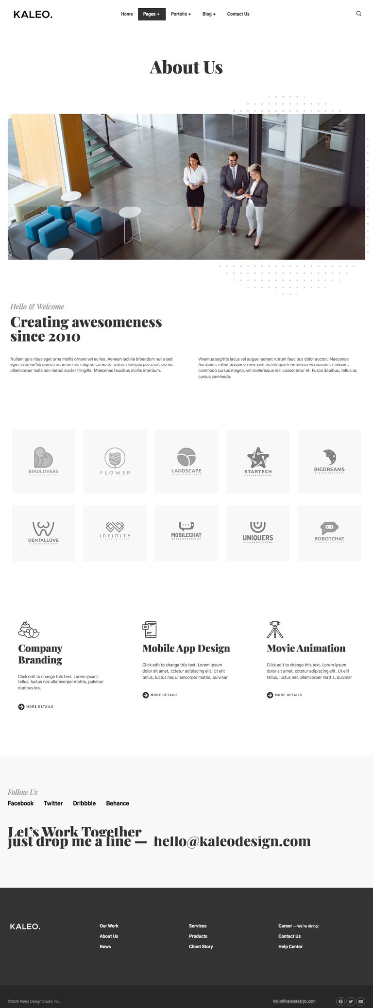 Kaleo - Creative Portfolio Template Kit