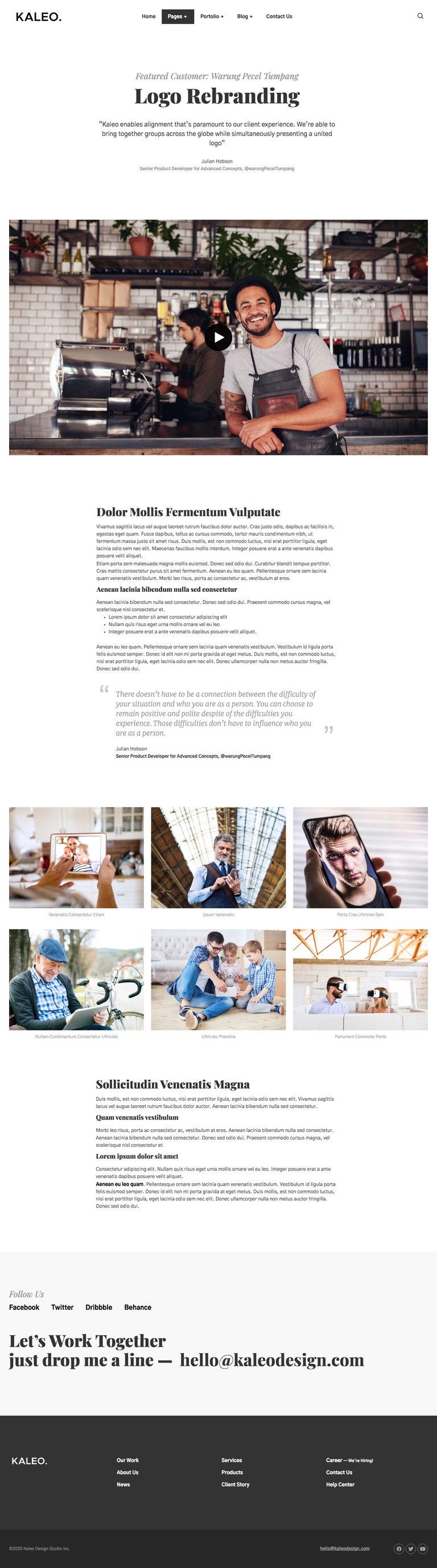 Kaleo - Creative Portfolio Template Kit