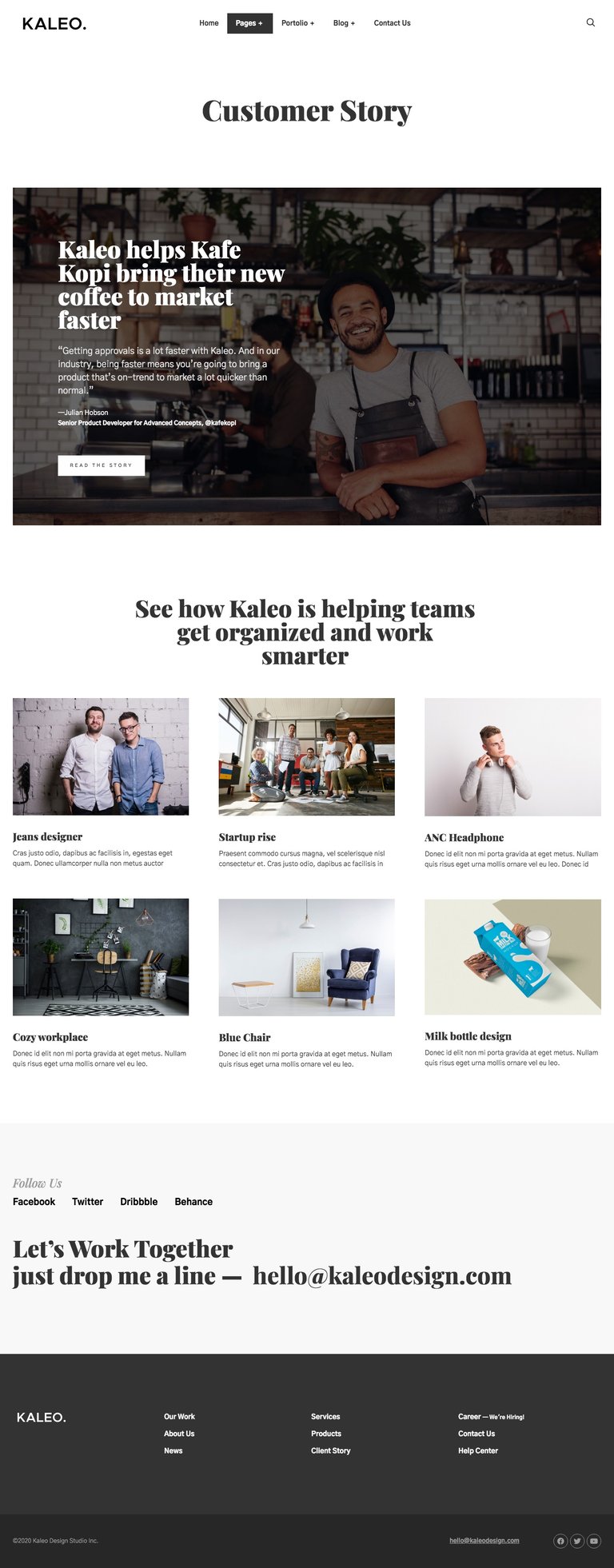 Kaleo - Creative Portfolio Template Kit