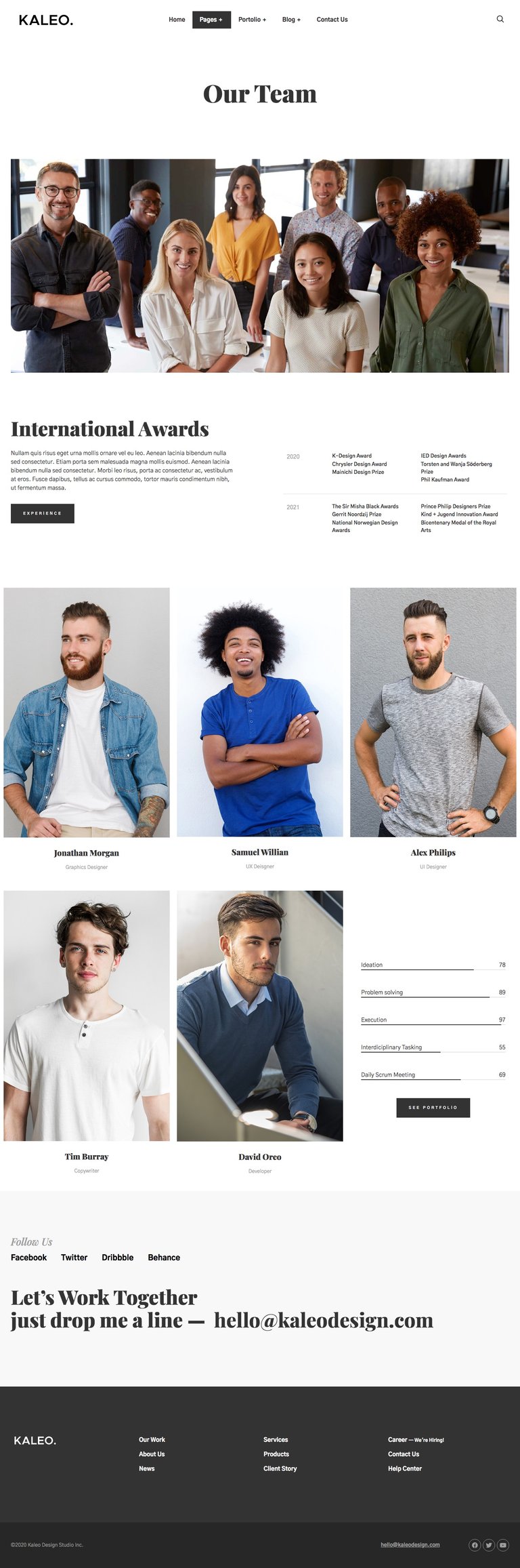 Kaleo - Creative Portfolio Template Kit