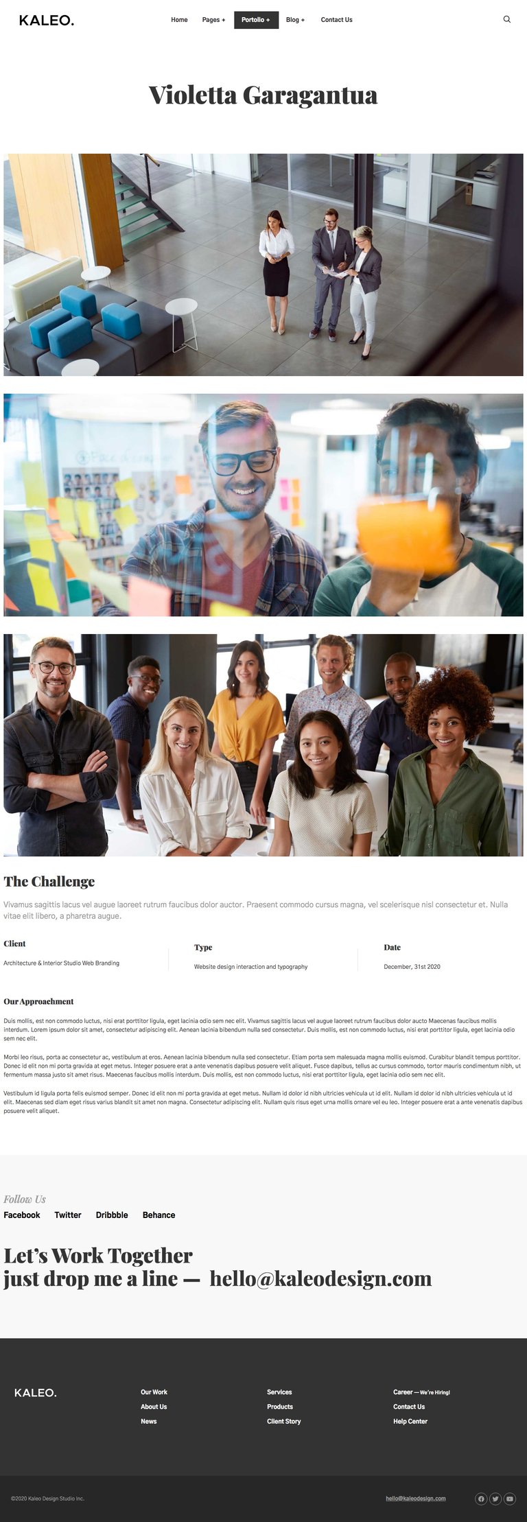 Kaleo - Creative Portfolio Template Kit