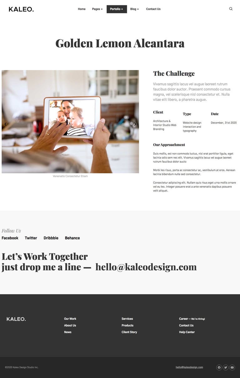 Kaleo - Creative Portfolio Template Kit