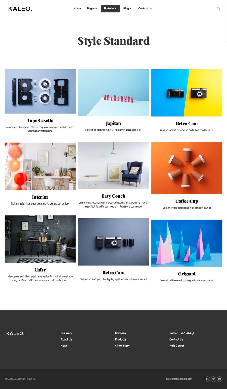 Kaleo - Creative Portfolio Template Kit