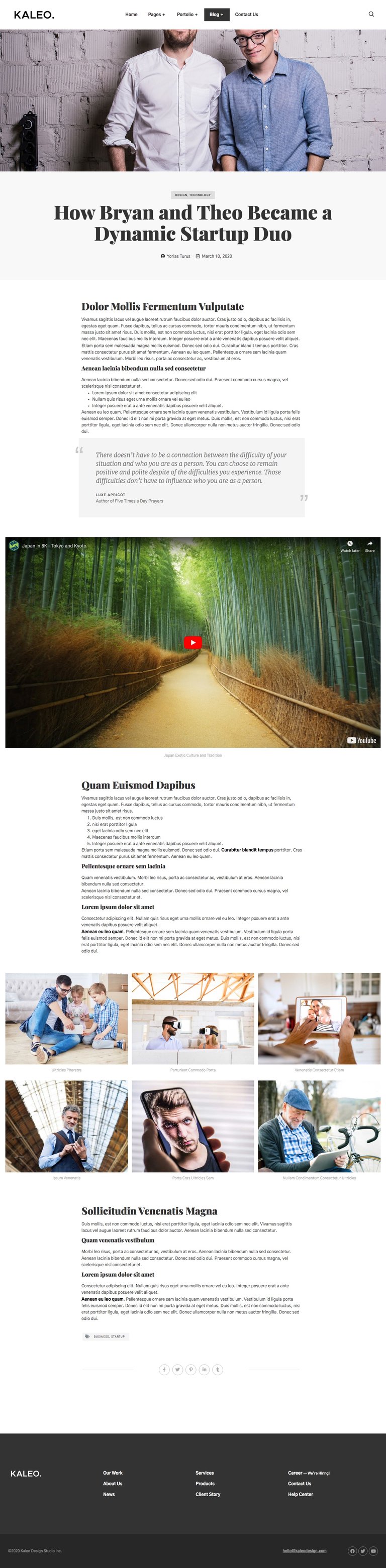 Kaleo - Creative Portfolio Template Kit