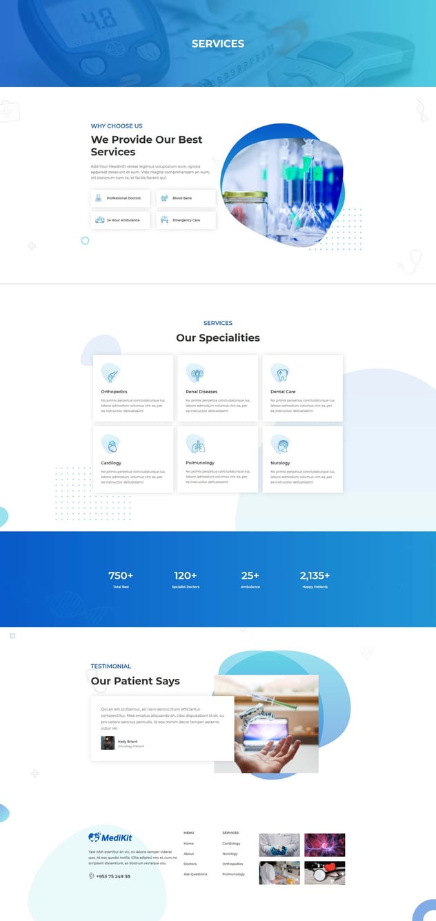MediKit Medical Template Kit, WP Template Kits ft. clinic & dentist