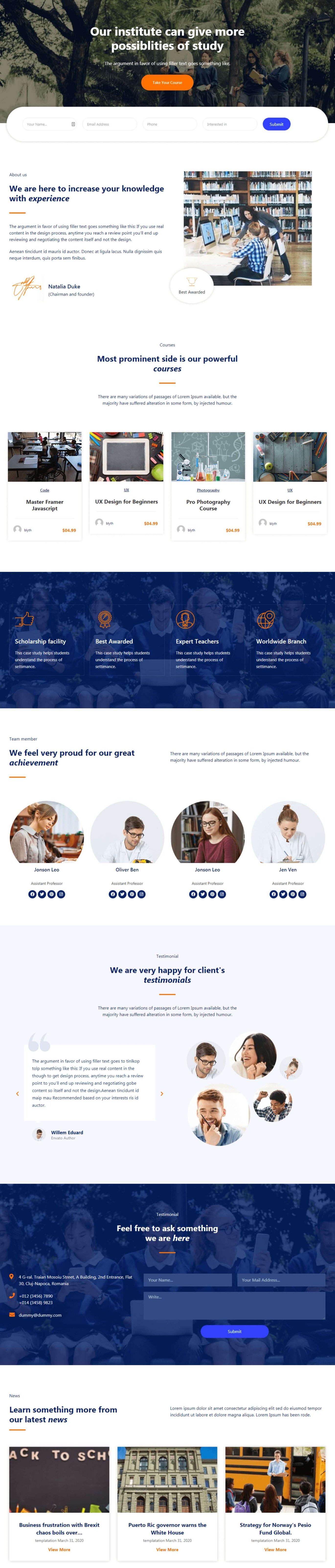 Eduliv - Education Elementor Template Kit, WP Template Kits ft. coach ...
