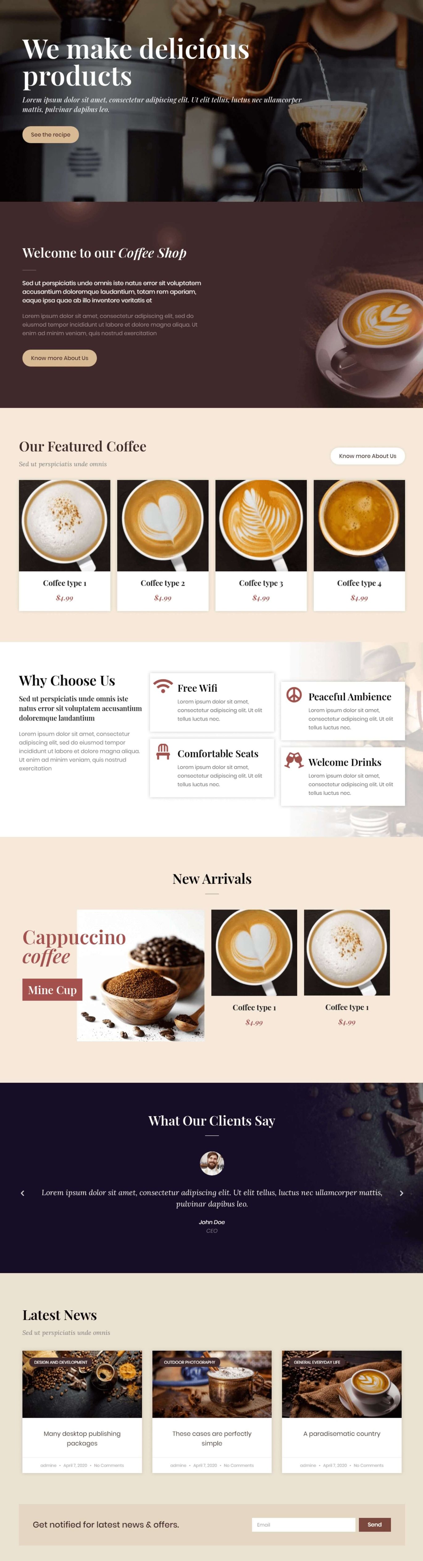 Justcoffee - Cafe and Coffee Elementor Template Kit, WP Template Kits ...