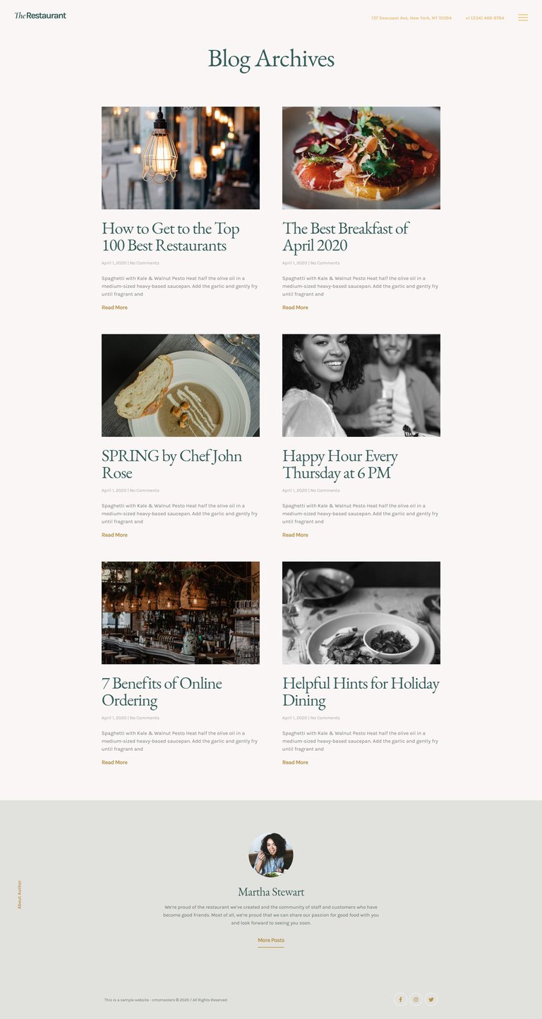 The Restaurant - Elementor Template Kit