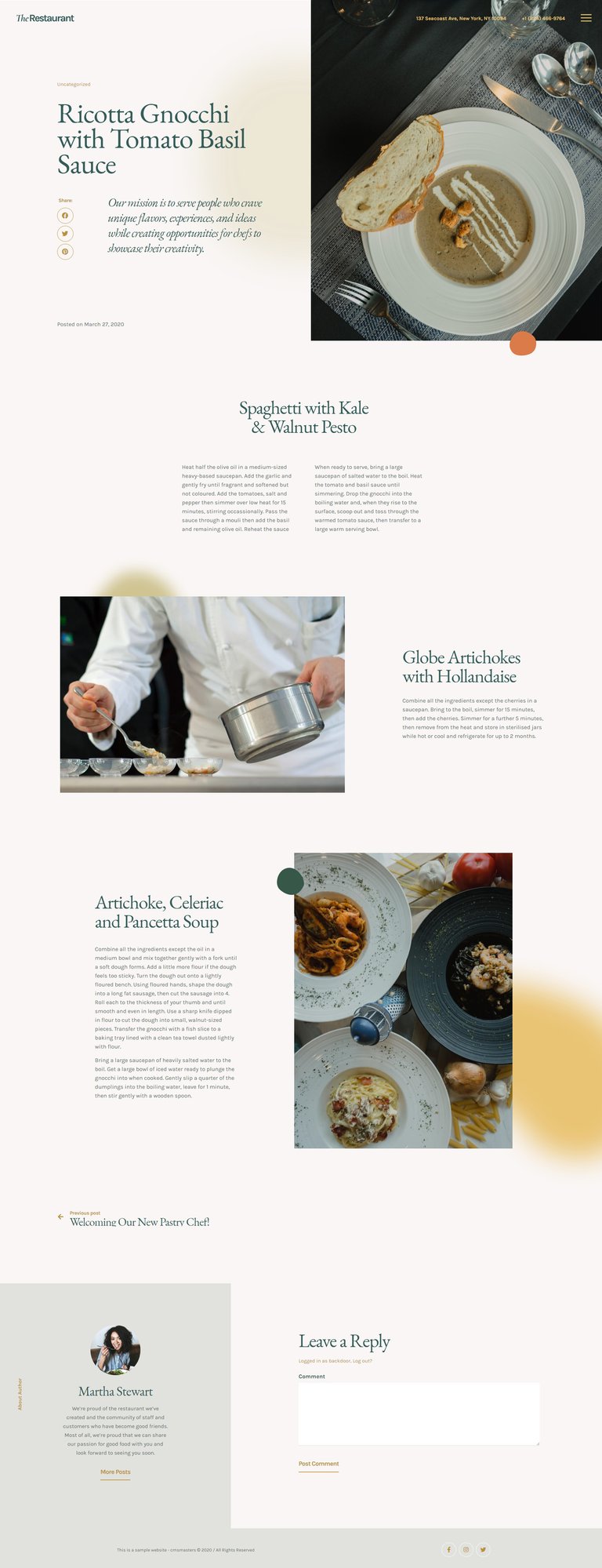 The Restaurant - Elementor Template Kit